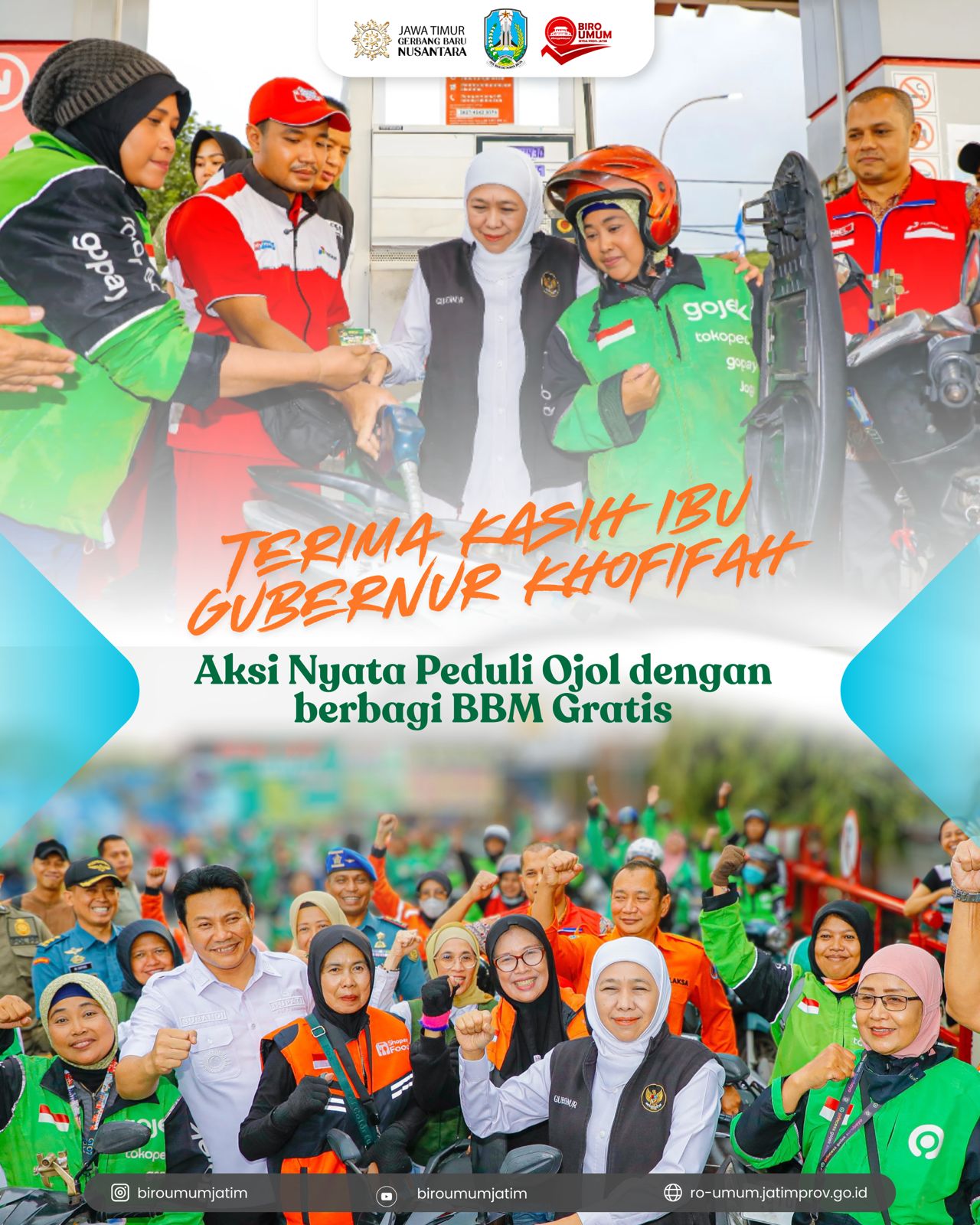 GUBERNUR KHOFIFAH BAGI BBM GRATIS & SEMBAKO DI SIDOARJO